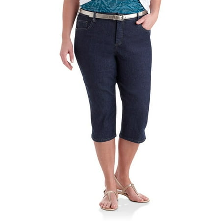 Just My Size - Women's Plus-Size Classic 5-Pocket Denim Capri Pants