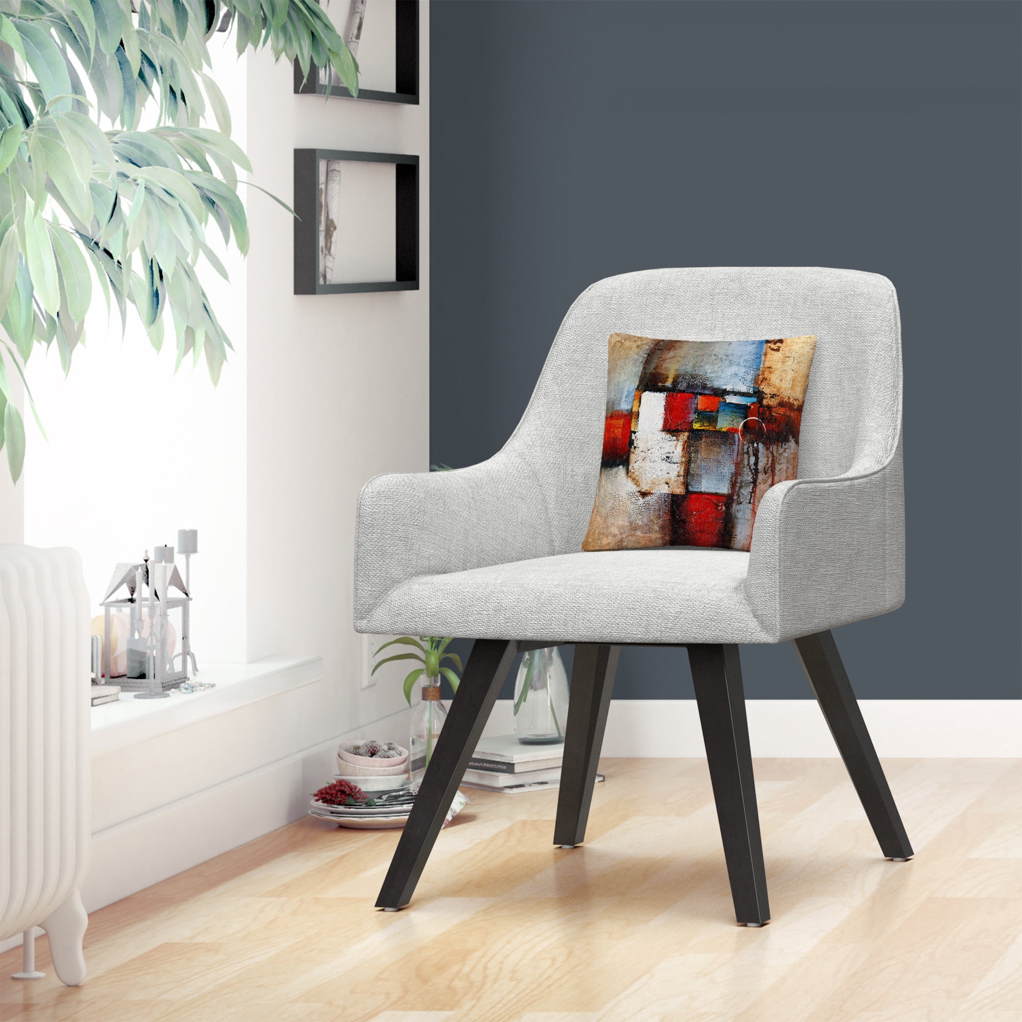 Cube Abstract Vi' Traditional Industrial By Masters Fine Art 16 X 16 Decorative Throw Pillow