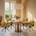 thumbnail image 4 of Whosucclay Blue Robin Bird Sunflower Print Curved Back Chair Covers with Arms Washable Swivel Armrest Accent Chair Covers Non-Slip Soft Dining Chair Slipcovers for Dining Room, Bar, Party, 4 of 7