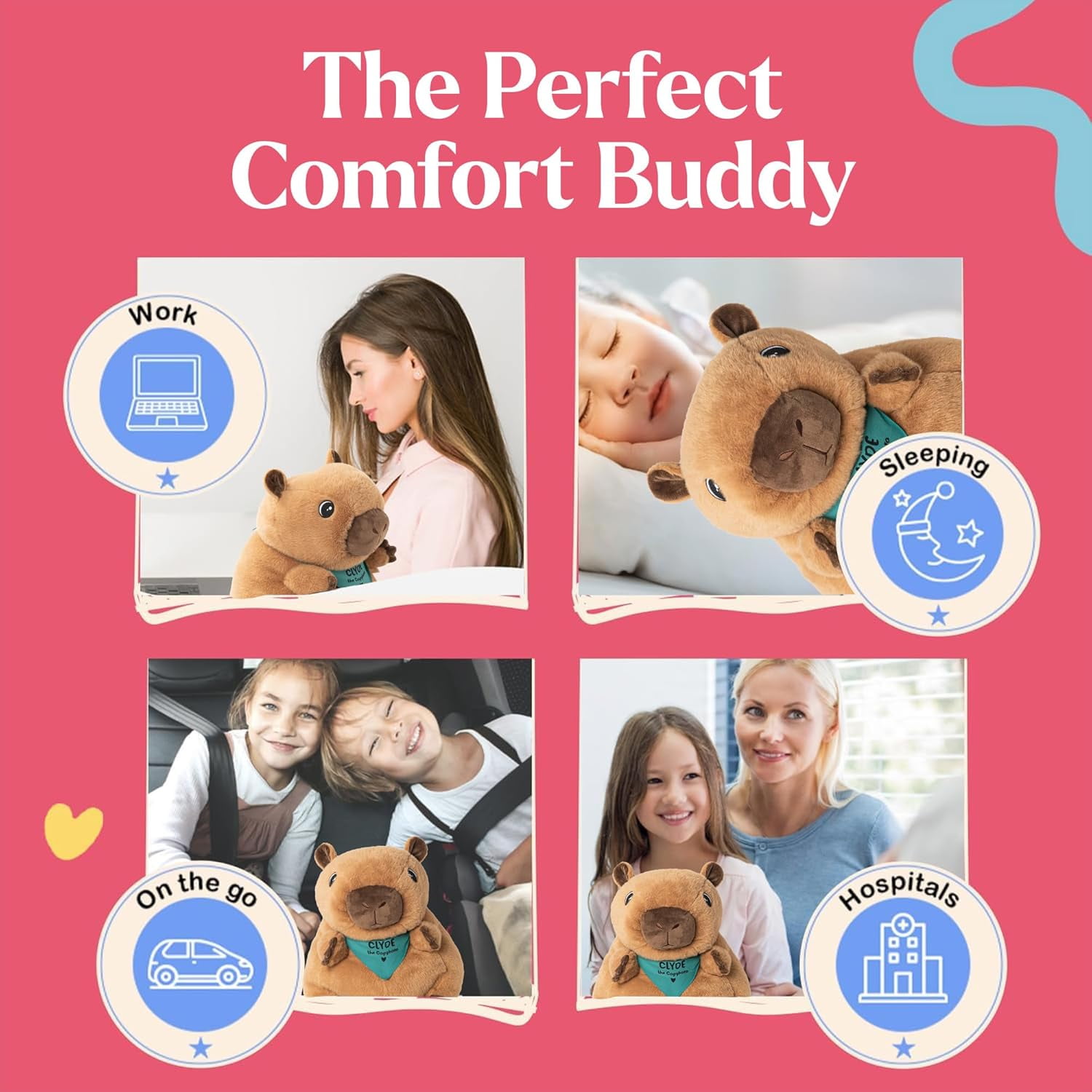 Lilly’s Love 5lb Weighted Stuffed Animal for Anxiety Relief, Clyde-The Capybara, Sensory Plush for Kids & Adults