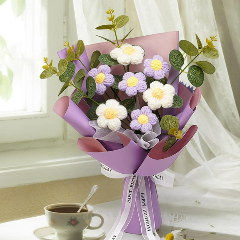TISHITA Crochet Flower Bouquet Already Made Knitted Flowers Mother