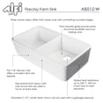 thumbnail image 5 of ALFI brand AB512-W White 32" Double Bowl Lip Apron Fireclay Farmhouse Kitchen Sink with 1 3/4" Lip, 5 of 10