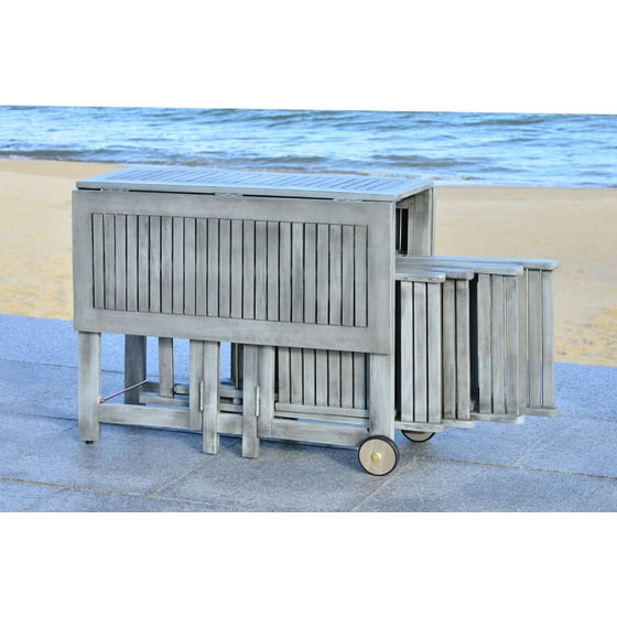 Safavieh Arvin Outdoor Modern Foldable 5 Piece Living Set Com