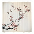 thumbnail image 3 of Ambesonne Floral Shower Curtain, Style Art Birds, 69"Wx84"L, Pale Maroon Black, 3 of 5
