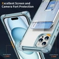 thumbnail image 5 of Mantto for iPhone 15 Pro Max Case Wallet Clear Protective Phone Case with Credit Card Holder Heavy Duty Four Corner Protection Shockproof Anti-Scratch Anti-Yellow Cover for iPhone 15 Pro Max, Blue, 5 of 8