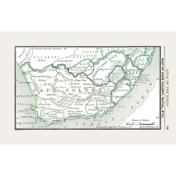 Historic Map - Africa North - Alden 1886 - 35.78 x 23 - Vintage Wall Art