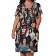thumbnail image 3 of Vestido holgado con bolsillo para mujer traje elegante de estilo veraniego con diseño de Collage de Reedus, 3 of 7