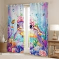 thumbnail image 2 of Erosebridal Floral Turtle Curtains for Living Room,Underwater World 30%-50% Blackout Curtains Set of 2 (38x45),Sealife Decoration, 2 of 6