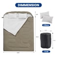 thumbnail image 6 of Sweetcrispy Double Sleeping Bag 2 Person Queen Size All Season Waterproof Camping Hiking Backpacking, Army Green, 6 of 9