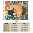thumbnail image 3 of Kawaii Anime Black Cat Ramen Blanket, Japanese Food Art, Soft Flannel Fleece, Gift for Anime Fans 50x40, 3 of 6