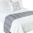 thumbnail image 1 of Pie de cama artesanal MACAR, camino decorativo para colcha, gris Oxford, 46cms x 180cms, 46cms x 210cms, 46cms x 240cms, 1 of 4