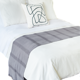 thumbnail image 1 of Pie de cama artesanal MACAR, camino decorativo para colcha, gris Oxford, 46cms x 180cms, 46cms x 210cms, 46cms x 240cms, 1 of 4