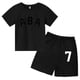 thumbnail image 3 of Ropa de bebé con estampado de letras para niños y adolescentes, conjunto de camiseta y pantalones cortos de verano de 2 piezas, conjunto informal de manga corta para niños y niñas, 3 of 5