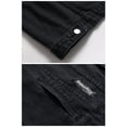 thumbnail image 6 of LZLER Men's Jean Jacket Hoodie Black Distressed Denim Jacket with Hood, 6 of 6