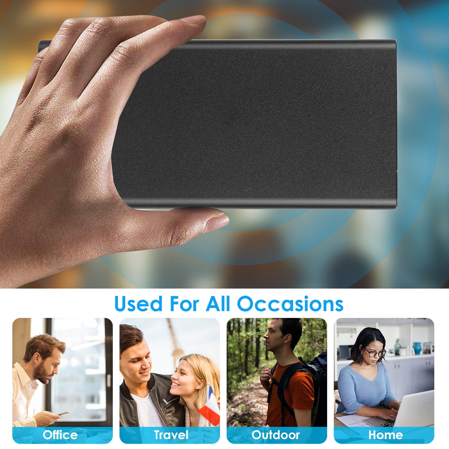 20000mAh Power Bank Portable External Battery Pack Phone Charger With Dual USB Output Type C Micro USB Input,Multi-functional universal power bank