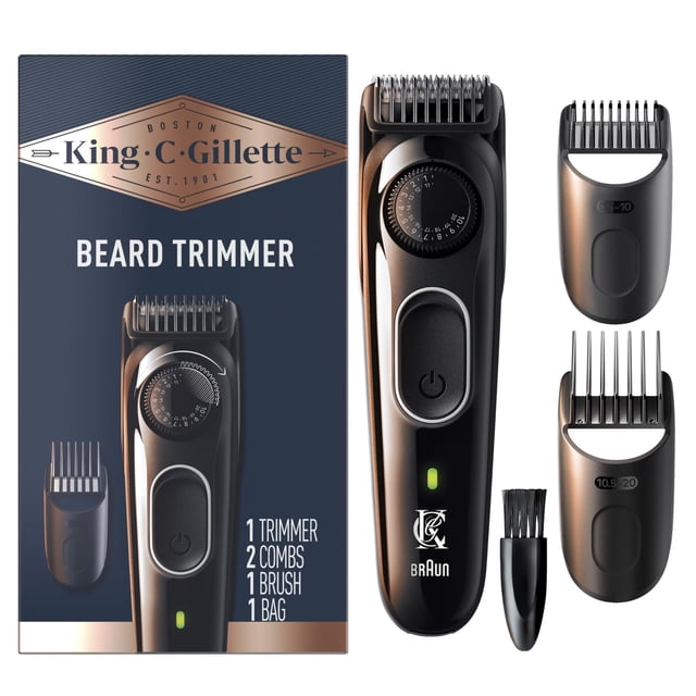 Recortadora de barba King C. Gillette inalámbrica para hombre con kit azul