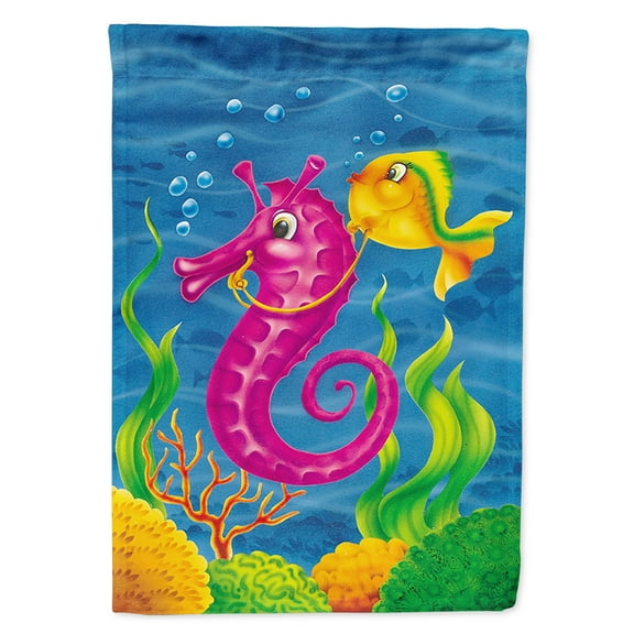 Carolines Treasures APH0471CHF Seahorse Ride Flag Canvas House Size  Large multicolor
