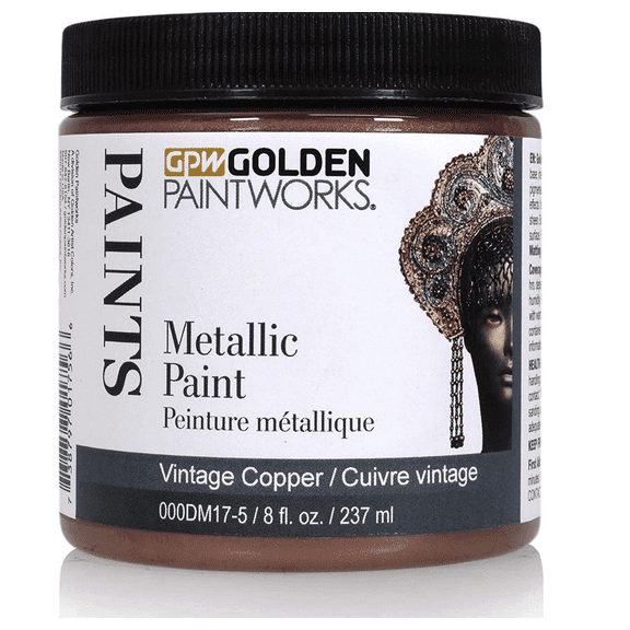 Golden Paintworks Metallic Paint, 8 ounce jar, Vintage Copper (DM17-5)