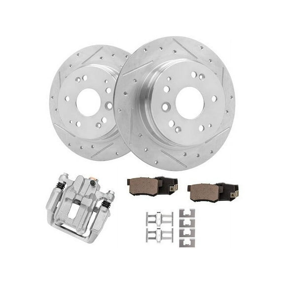 Rear Brake Pad Rotor and Caliper Set - Compatible with 2004 - 2008 Acura TL 2005 2006 2007
