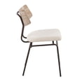 thumbnail image 6 of LumiSource Brown Metal, Cream Noise Fabric, White Washed Wood Walker Chair - Set of 2, 6 of 7