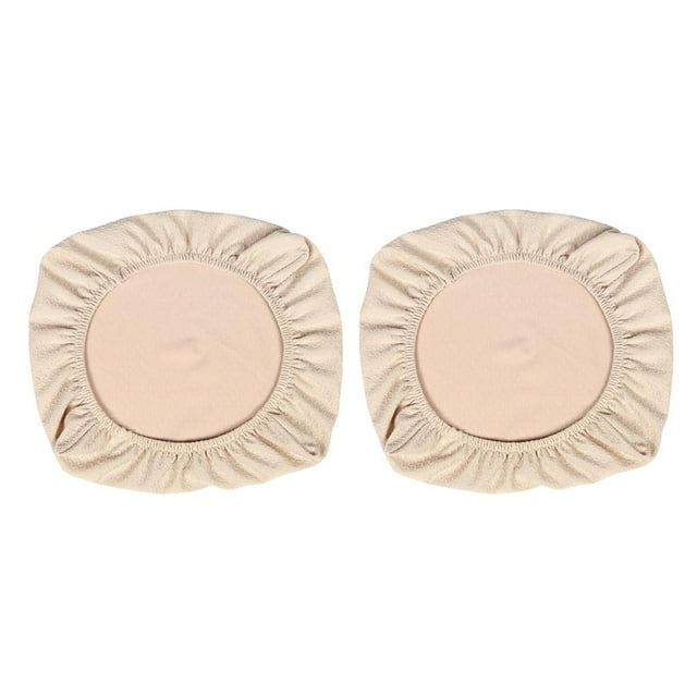 Funda de Asiento de Silla de Comedor Elástica de Poliéster Jacquard 2 Piezas Beige_M