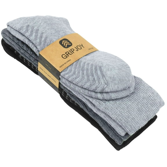 Diabetic Socks with Grippers, Non-Slip Grip Socks, Hospital Socks - 3 Pairs