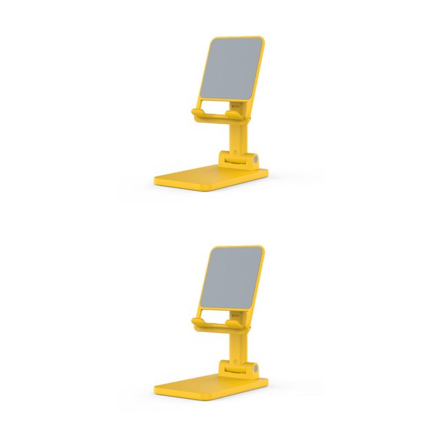 Soporte para teléfono Injueey Ajustable Portátil Antideslizante Amarillo 2Conjunto