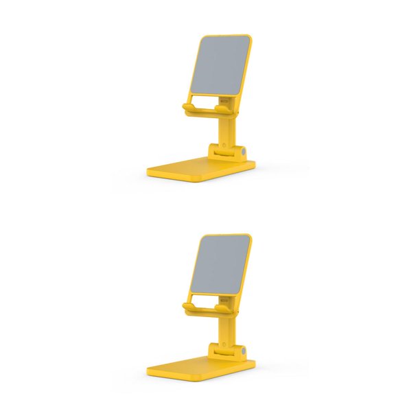 Monstrate Soporte para teléfono Cuna ajustable Dormitorio Soporte para tableta para el hogar Soporte de plástico reutilizable Soporte para ver Amarillo 2Conjunto