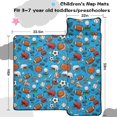 thumbnail image 5 of Football and Golfball Blue Pattern Teens Toddler Nap Mat with Pillow, Sleeping Mat Bag for Preschool Daycare 59"x22", 5 of 6