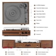 thumbnail image 4 of Reproductor de discos de vinilo con parlantes estéreo duales para estantería Tocadiscos Bluetooth con transmisión por correa vintage con parlantes externos, convertir vinilo a MP3, reproductores LP En, 4 of 5