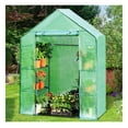 thumbnail image 4 of Portable Walk-in Greenhouse - 4 Tier 8 Shelves Plant Grow House - 56" x 29" x 77" Green Steel Frame - Indoor Outdoor Plant Protector for Flowers & Seedlings, 4 of 9