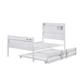 thumbnail image 3 of Benjara Industrial Style Metal Twin Size Bed with Straight Leg Support, White, 3 of 4