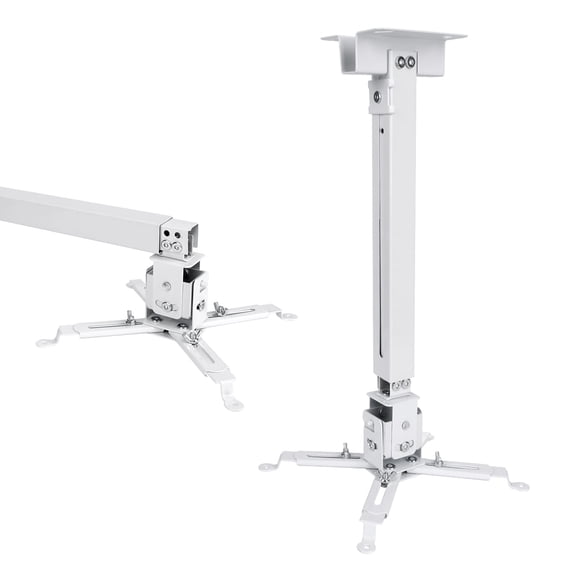 VANKYO Soporte de Techo Universal para Proyector, Altura Ajustable, Articulación Giratoria, Soporte para Proyectores de Montaje en Pared, Blanco