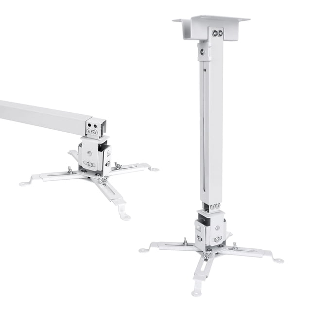 VANKYO Soporte de Techo Universal para Proyector, Altura Ajustable, Articulación Giratoria, Soporte para Proyectores de Montaje en Pared, Blanco