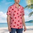 thumbnail image 5 of Xecao Strawberries print Hawaiian shirt - a stylish short-sleeve button-down for men, perfect for casual beach and tropical outings., 5 of 9