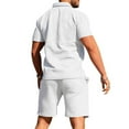 thumbnail image 4 of Aofany Mens Short Sets 2 Piece Outfits Fashion Summer Tracksuits Plus Size Short Sleeve Pullover Shirt and Shorts Jogging Set, 4 of 9