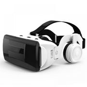 VR Headset Compatible with iPhone & Android - Universal 3D Virtual Reality Goggles w/Controller for Your Best Mobile Games & 3D Movies,White