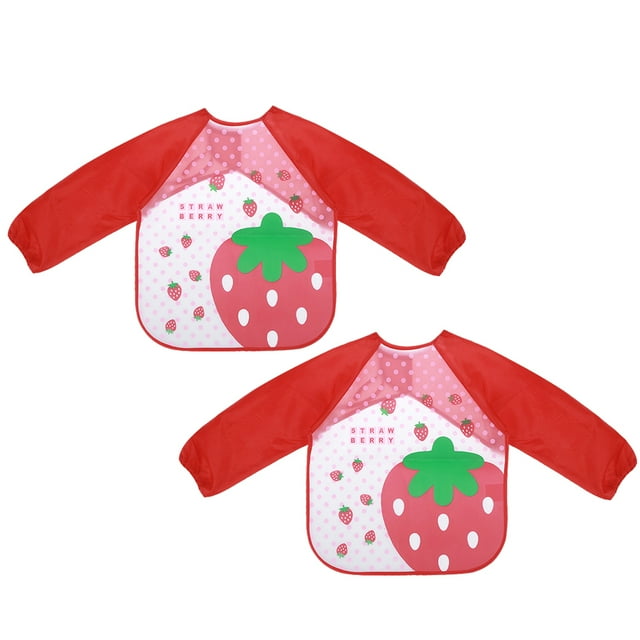 FUTUREORYY 2Pcs Childrens Waterproof Graffiti Painting Crafting Apron for Kids Cooking Protection 17.3x13.4in