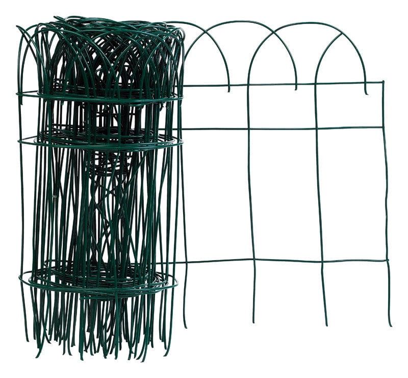 Panacea Green GARDEN FENCE EDGING Wire Scroll Arch Bed Walkway Border 20' x 14" 
