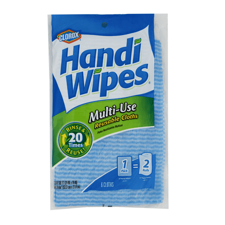 Clorox Handi Wipes Multi Use Reusable Cloth, 1.60 sq ft, 6 Count, Shelf Stable, New