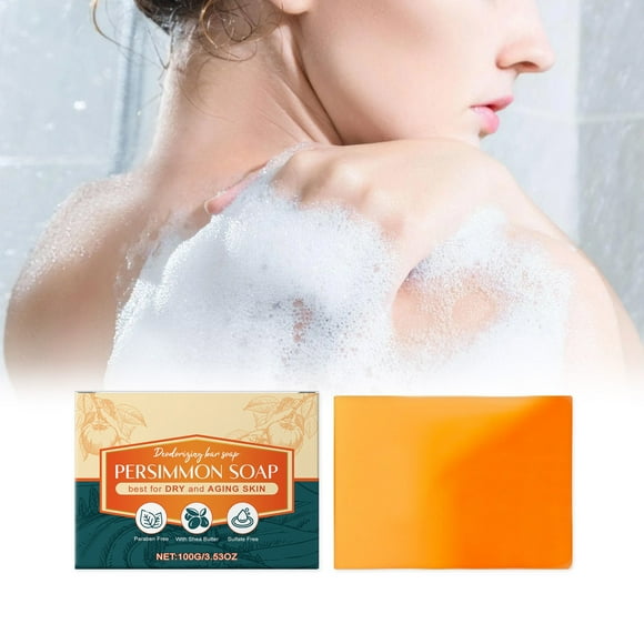 NAOJIE Clinical Persimmon Soap Bar for Body 100g - Helps Eliminate Nonenal - Japanese Natural Body Odor Soap for Men & Women,Persimmon Soap,Antibacterial Bar Soap,Soap Bar