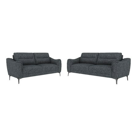 Nolan 2-piece Upholstered Sofa Set Charcoal