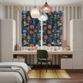thumbnail image 4 of Orange Blue Spring Floral Kitchen Curtains Window Panels, Vintage Botanical Summer Flower Insulated Window Treatment Curtain, Grommet Curtains for Bedroom/Living Room/Bathroom, 2 Piece 52"Wx84"L, 4 of 8
