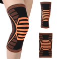 thumbnail image 3 of Protector de rodillera deportiva, almohadilla de soporte para Fitness, correa para exteriores (negro y naranja, M), 3 of 8