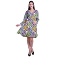 thumbnail image 5 of Moomaya Designer Printed Short Flared Dress Full Sleeve Velvet Tunic Dresses For Women, 5 of 7