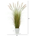 thumbnail image 2 of Nearly Natural 74" Grass Artificial Plant in White Metal Planter in Green, 2 of 4