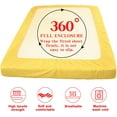 thumbnail image 5 of Microfiber King Fitted Sheet, Wrinkle, Fade, Stain Resistant Deep Pocket Bed Sheet, Yellow, 5 of 7