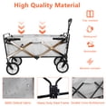 thumbnail image 5 of CL.HPAHKL Folding Wagon Cart, Utility Grocery Shopping Cart Collapsible Wagon with Two Drink Holders Lightweight Utility Garden Cart with Adjustable Handle for Beach, Shopping, Camping (42In H, Gray), 5 of 9