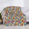 thumbnail image 3 of Fotbe colorful Skull sunflower Manta de Franela con Estampado, Manta Ultrasuave para Cama, Sofá, Auto, Hipoalergénica y Antibolitas-80"x60", 3 of 6