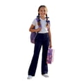 thumbnail image 5 of Rhuody Pants For Girl Empire Waist Flare Trousers Solid Color Straight Leg Slacks Soft Daily Wear 7-8 Years Navy, 5 of 6